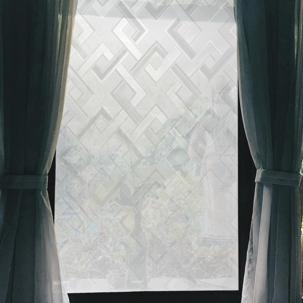 Unique Bargains Diamond Pattern Window Privacy Film 39.37"L x 17.72"W Clear 1 Pc