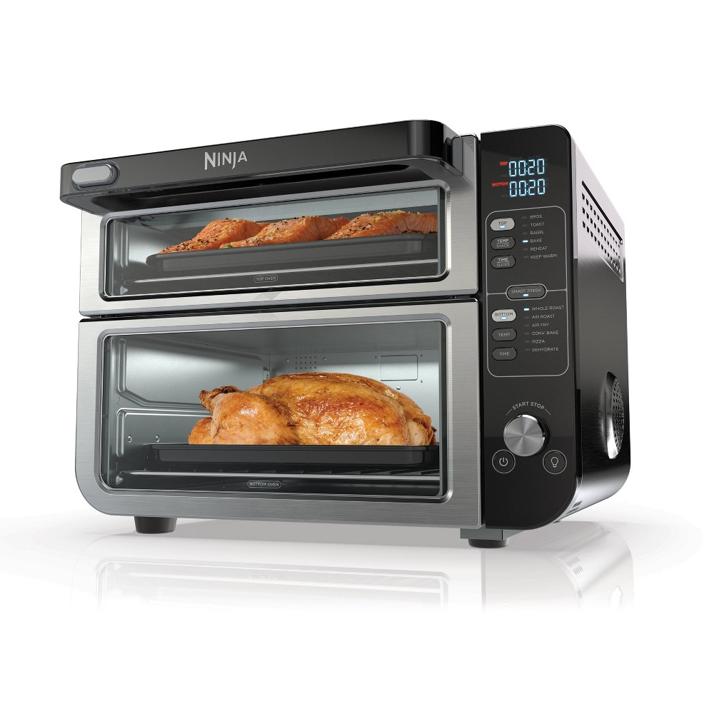 Ninja 12-in-1 Double Oven with FlexDoor, FlavorSeal &amp; Smart Finish, Rapid Top Oven, Convection and Air Fry Bottom Oven - DCT401