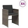 vidaXL Patio Chairs with Cushions 4 pcs Gray Poly Rattan - 2 of 4