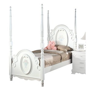 Twin Flora Bed White - Acme