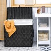 Tangkula Laundry Hamper 125L 3 Sections Clothes Hamper with Lid Wheels 2 Removable and Washable Liner Bags Divided Laundry Basket with Handles Black - 4 of 4