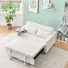 CAVINAS Pull-Out Sofa with 2 Plush Throw Pillows, Equipped with a Movable Tabletop and Usb Ports, Loveseat Sofa Bed with Adjustable Backrest -Beige - 3 of 4
