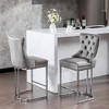 26" Counter Height Bar Stools Set of 2, Modern Velvet Barstools Upholstered Kitchen Island Chairs with Sturdy Chromed Metal Base Legs - 4 of 4