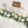 Aghana Digitals 2-Strand 5.9Ft Green Plastic Eucalyptus Garland, 60 Flowers Each (180cm Total) - 2 of 4