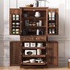 71" Tall Farmhouse Pantry Cabinet with 3 Pull-Out Organizers, 6 Door Shelves & 2 Drawers, Embossed Texture Freestanding Storage Cupboard - 3 of 4