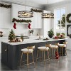 LNC Cartlann 3-Lights 22" Modern Drum Medium Chandelier, Matte Black and Gold - 2 of 4