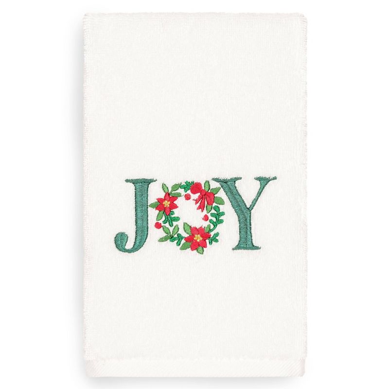 2pk Joy Holiday Hand Towel Set White - Linum Home Textiles, 4 of 5