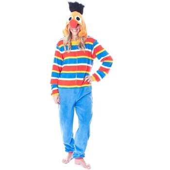 Sesame Street Adult Ernie Character Union Suit Costume Pajama For Men Women M Multicoloured