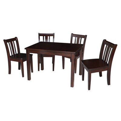 Kids' Table with 4 San Remo Juvenile Chairs Rich Mocha - International Concepts