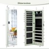 Costway Mirrored Wall & Door Mounted Jewelry Cabinet Storage Organizer with Lights&Drawer Pink/Black/Brown/Rustic Brown/White/Green - 3 of 4