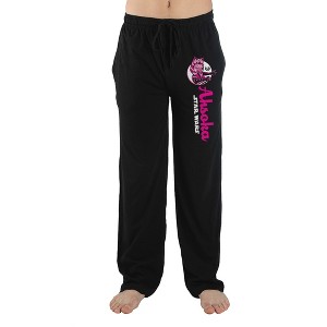 Star Wars Movie Clone Wars Ahsoka Character Mens Black Sleep Pajama Pants - 1 of 3