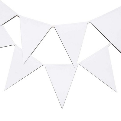 Bright Creations Blank White Pennant Banner with 10 Flags for Party Decorations Supplies and DIY Crafts (11 Feet)