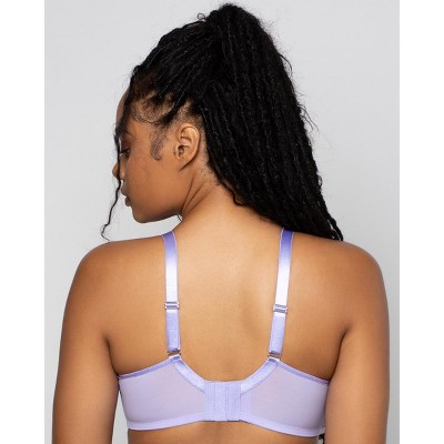 Curvy Couture Women's Sheer Mesh Full Coverage Unlined Underwire Bra Lavender Mist 34h : Target