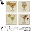 Folkulture Boho Coasters Set of 4 (4") Cute Cocktail Coasters for Farmhouse Style Table | Square Decorative Coaster Gifts for Men or Women - 3 of 4