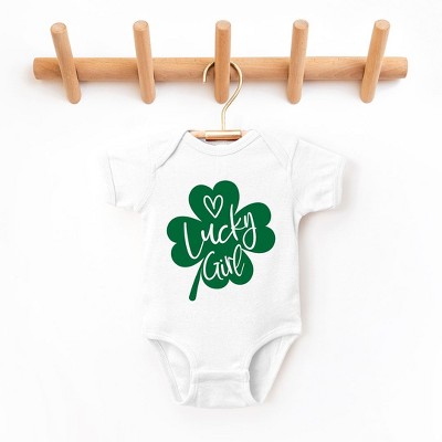 The Juniper Shop One Lucky Girl Heart Baby Bodysuit