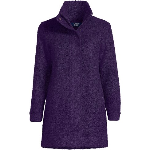 Lands' End Women's Tall Boucle Fleece Coat - Small Tall - Blackberry :  Target