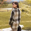 Women's Tan Plaid Collared Plaid Shacket with Fuzzy Lining - Cupshe - 4 of 4