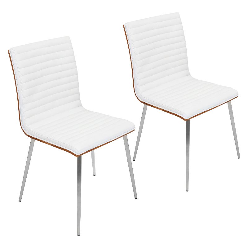 Set of 2 Mason Swivel Modern Walnut Wood Back Dining Chairs - Lumisource, 1 of 10
