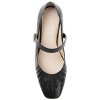Journee Signature Womens Genuine Leather Ellsy Mary Jane Low Stacked Heel Square Toe Pumps - 4 of 4