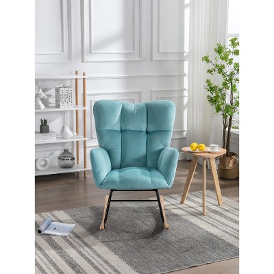 LOVMOR Rocking Chair Nursery, Modern Rocking Chair with High Backrest