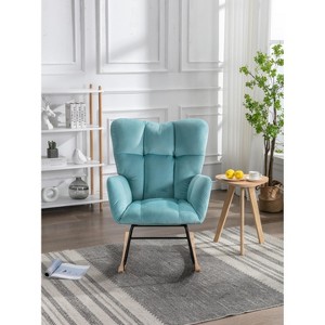 LOVMOR Rocking Chair Nursery, Modern Rocking Chair with High Backrest - 1 of 4