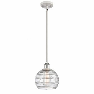 Athens Deco Swirl - 1 Light Stem Hung Mini Pendant In Industrial Style-10 Inches Tall and 8 Inches Wide - 1 of 1