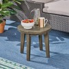 CAVINAS Rustic Outdoor Accent Table with Classic Slat Panel Design Tabletop, Acacia Wood Patio Side Table, Weather-Resistant Outdoor End Table - 2 of 4