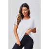 Imily Bela Women's Backless Sports T-Shirt, Fitness Casual Yoga T-Shirt, Short-Sleeve Summer Top - 2 of 4