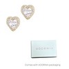 Adornia 14k Gold Plated Heart CZ Halo Stud Earrings - 4 of 4