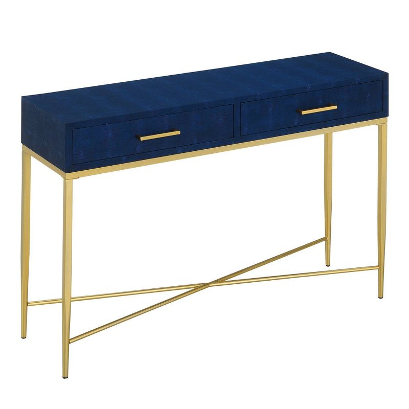 Ashley Console Table Blue/Gold - Breighton Home, 1 of 10