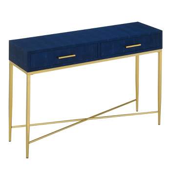 Ashley Console Table Blue/Gold - Breighton Home