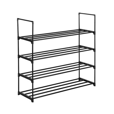 Karl Home 4-Tier Black Iron 35.59in. W Freestanding Shoe Racks