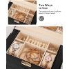 Synthetic Leather Huge Jewelry Box Mirrored Watch Organizer Necklace Ring Earring Storage Lockable - 4 of 4