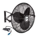 Air King 20 Inch 1/6 Horsepower 3-Speed 90-Degree Adjustable Angle Non-Oscillating Enclosed Workshop Home Garage Steel Wall Mounted Fan, Black