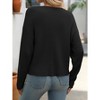 Womens Loose Fit Pullover Sweater Long Sleeve Round Neck Lightweight Pullovers Crop Rib Knit Tops Lounge Outfits Off Shoulder Knitwear - 4 of 4
