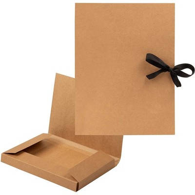 Juvale 12-Pack Presentation Folders with String for Letter Size Portfolio Papers, 12" x 9.25", Brown Kraft