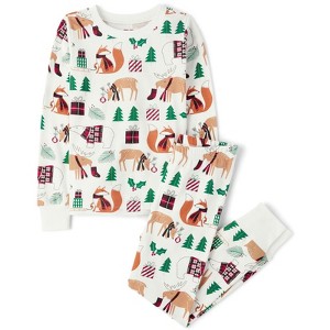 The Children's Place Kids Matching Family Christmas Long Sleeve Animal Snug Fit Cotton Pajamas - 1 of 3
