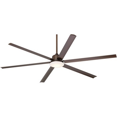 84" Casa Vieja Industrial Indoor Ceiling Fan with Light LED Dimmable Remote Control Oil Rubbed Bronze Damp Rated for Patio Porch