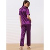 cheibear Women's Buton Down Sleepwear with Pants Nightwear Lounge Pajama Set 2 Pcs - 3 of 4