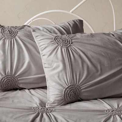 Dark Gray Reversible 6-Piece Daybed Cover Set with Tufted Detailing