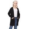 Girl's Open Front Cardigan Long Sleeve Knit Sweaters Kids Lightweight Cute Casual Loose Outerwear Coats with Pockets - 2 of 4