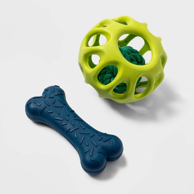 Rubber Bone and Ball Dog Toy Bundle - S - Boots & Barkley™