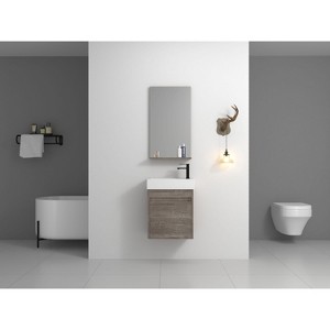 NicBex 30" Bathroom Vanity with Top Ceramic Vessel Sink,Modern Striped Bathroom Cabinet with 2 Doors,No Faucet/Mirror Included - 1 of 4