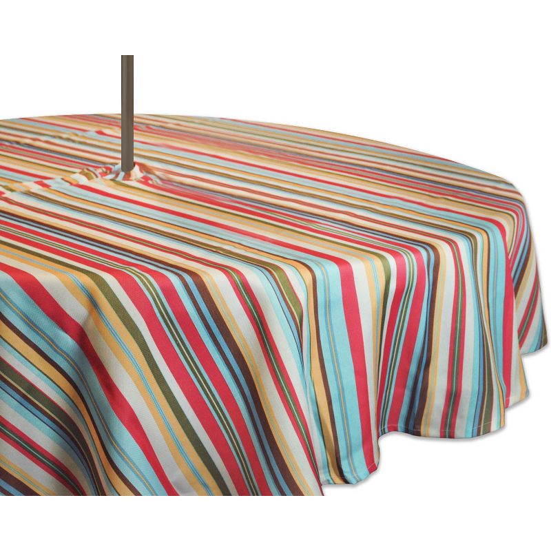 60&#34;R Summer Stripe Outdoor Tablecloth with Zipper - Design Imports, 3 of 9