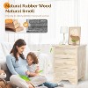 VINGLI Unfinished Solid Wood Nightstand for Color DIY, 18.54" W Nightstand with Charging Station - 3 of 4