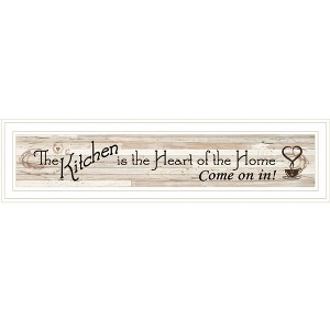 Kitchen is the Heart of the Home by Artisan Trendy Decor 4U, Ready to Hang Framed Print, White Frame - 1 of 1