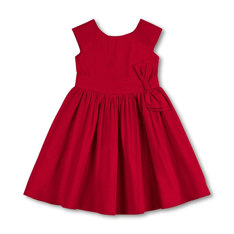 Hope & Henry Girls' Cap Sleeve Party Dress with Bow Sash, Kids, 1 of 10