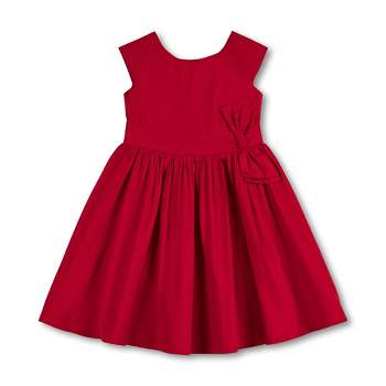 Hope & Henry Girls' Cap Sleeve Party Dress with Bow Sash, Kids