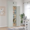 vidaXL Lockable Metal File Cabinet - Adjustable Shelves - Gray Steel Office Storage Unit - 35.4" x 15.7" x 94.5" - 2 of 4