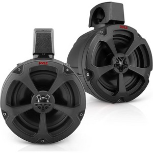 Pyle 6.5" Water-Resistant Marine Grade Off-Road Speakers PowerSport System PLUTV61BK Pair - 1 of 4